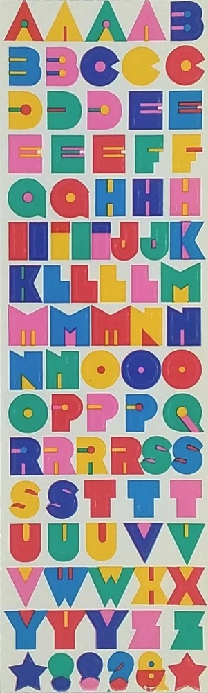 1 Strip Mrs Grossman`s ABC alpha Alphabet Colorful Stickers 1993