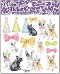 Violette Stickers 2 Sheets French Bull Dogs Birthday Party Hats Bow Ties