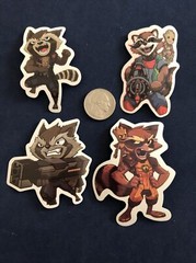 Guardians Of The Galaxy – Rocket & Groot Lot Of 4 Stickers. – New