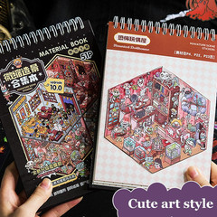 Miniature Scene 20 Sets DIY 3D Stickers Horror Adventure Theme for Mini House