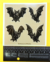 Vintage Style Black Bats Halloween Sticker Sheet