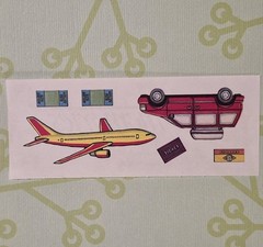 Vintage travel vacation sticker sheet 90s y2k plane car planner junk journal