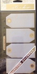 VELLUM OFF-WHITE TAGS Binder Stickers (4pc)Sticko•Labels•Journaling•Gifts*X-mas