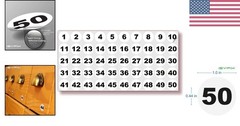 White Consecutive Number Stickers – 1 to 50, 1-inch, 1 Set – Vinyl Self Adhes…