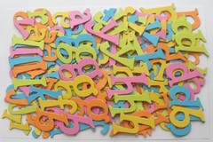 {163 Pc} Lowercase *BRiTE COLORS* Chipboard Alphabet Letters & Embellishment
