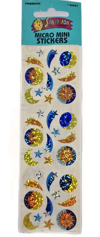 Sealed Vintage Sandylion Prismatic Micro Mini Stickers Sun Moon Falling Stars