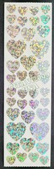 HAMBLY STUDIOS STICKERS PRISMATIC /GLITTER SILVER / GREY HEARTS VINTAGE RARE