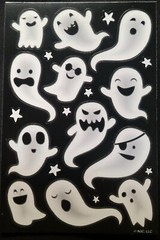 HALLOWEEN STICKER «GLOW GHOSTS IN THE DARK» (SHEET SIZE) 4 X 6 👻👀👻👀👻