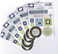 5 NEW Packs Cloud 9 Design Accent Stickers! Miracle Sweet BABY BOY Blue Green