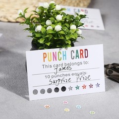 Fun Reward Punch Cards for Teachers & Parents – 200 Pack with Hole Puncher