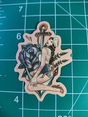 3 Retro Sailor Tattoo 2″ Stickers Navigation Ship Women Anchor Motorcycle Biker