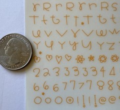 ORANGE ALPHABET Rub-Ons (4-1/4”x5.5”)Letter•Upper/Lower-Case •Number•Card Making