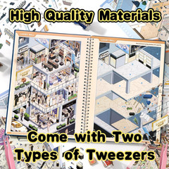Large DIY 3D Sticker Scene Book for Adults Kids 8 Sets | Make Your Own Shop Hous