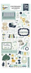 Echo Park Paper IT’S A BOY Baby Shower 6×13 Sheet of Chipboard Accents