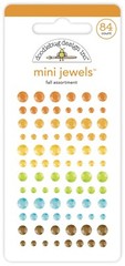 Crafts Doodlebug Mini Jewels Repeats Assorted Sizes Gems Bling Fall Colors Blue