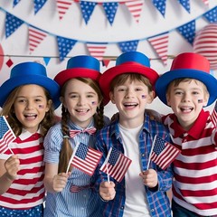 1200Pcs Patriotic July 4Th Mini Stickers Holographic American Flag Self Adhesive