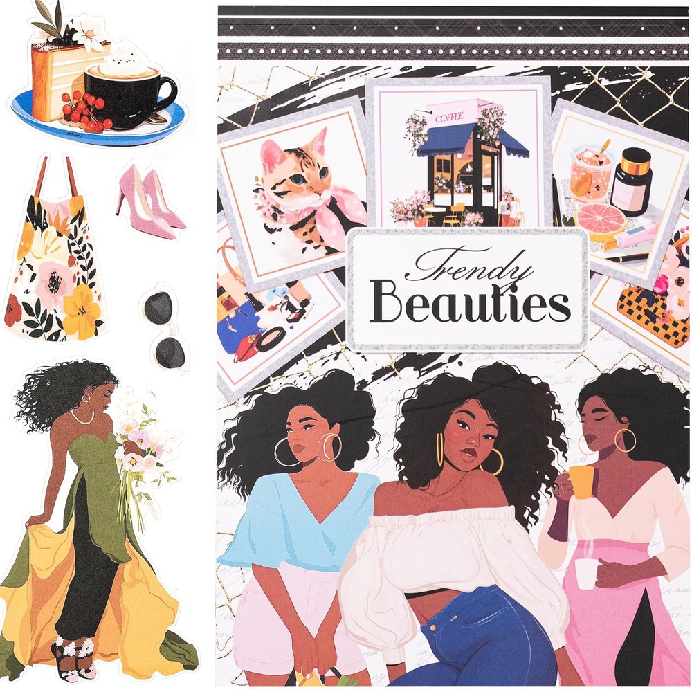 Journaling Sticker, Black Women Scrapbook Stickers, Junk Journal Supplies, Pr…
