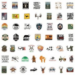 50 PCS Hunting Stickers Outdoor Adventure Wild Travel Stickers Waterproof Vinyl