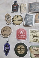 Lot Of Halloween Potion Bottle Label Stickers Journal Collage Apothacary Book