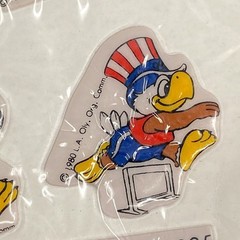 Vtg Drawing Board 3D Perk-Up Puffy Stickers 80s L.A. Olympics Uncle Sam Sports