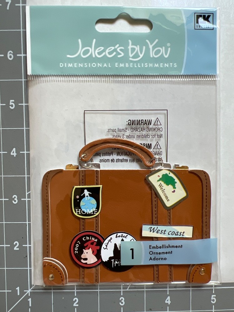 Jolee’s Suitcase Dimensional Scrapbook Stickers JJJA059C travel vacation
