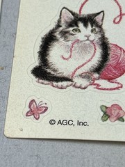 American Greetings Stickers Kittens Puppies Dog Valentine Cats Vtg 2 Sheets Cute