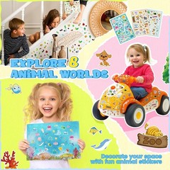 Vibrant 1300+ Animal Stickers with 8 Sheets for Kids – Fun Learning & Crafting