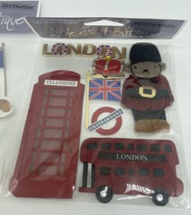 Lot Of Two Destination Embellishments France & England London Scrapbooking Jolee