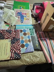 scrapbook supplies mostly new, some used. Punched, die cutting tools, stamps