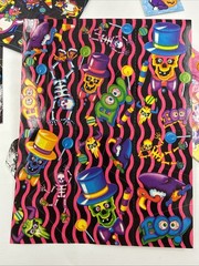 Vintage Lisa Frank Halloween Unicorn Skeletons Pumpkins Kittens Stickers Lot