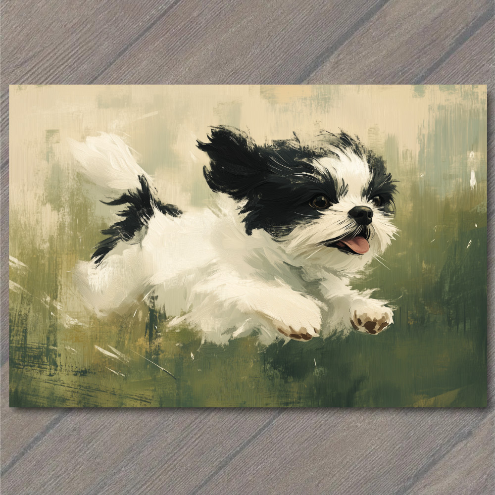 STICKER Playful Puppy Joy Energy Painting Style Vibrant Terrier Scene
