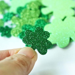 St. Patrick’s Day Foam Stickers Green Shamrock Clover Glitter Stickers Irish Clo
