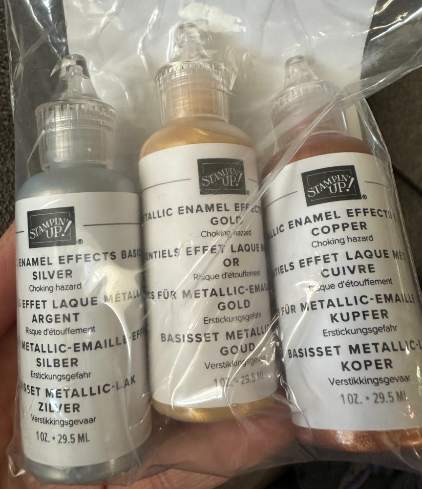 Stampin’ Up! METALLIC ENAMEL EFFECTS BASICS: Gold, Silver, Copper NEW IN PKG