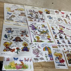 vintage suzy’s zoo stickers 3 Sealed Packs – 15 Full Sheets 10 Partial 21 Mini