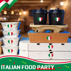 500 Sheets Italy Stickers, Italian Flag Heart Stickers Waterproof for Negroni Co