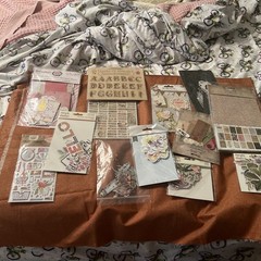 Large Lot Of Scrapbook Page Pieces Alphabet, Vintage Artery Blush More