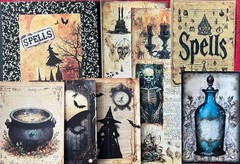 #731 -125+pcs WITCH W/ BROOM PEN SCRAP JUNK JOURNAL KIT REAL EPHEMERA – JOURNAL