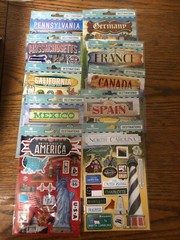 PAPER HOUSE DESTINATIONS STICKERS YOUR CHOICE TRAVEL STATES & COUNTRIES