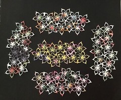 Flower Strip Border Die Cut Embellishments 5 pcs 5-3/4” x 2-3/4” Scrapbook Cards