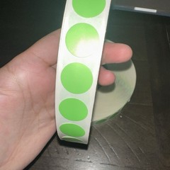 2x- Round Dot Color Coding 1/2 Inch Stickers Circle Labels 2900 qty NEON GREEN