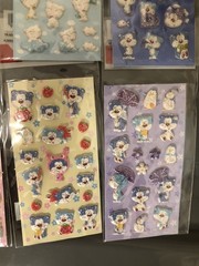 Bulk Lot 6 Morning Glory Blue Bear Babu Glitter Puffy Sticker Sheets Kawaii Htf