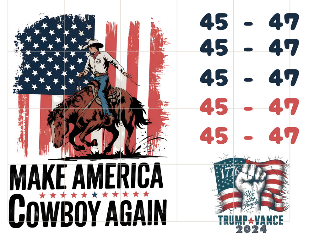Make America Cowboy Again Card Toppers Supply Scrapbook Junk Journal Political