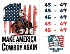 Make America Cowboy Again Card Toppers Supply Scrapbook Junk Journal Political