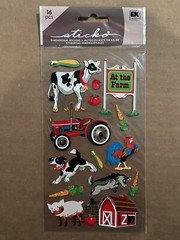 STICKO At The Farm Animals TRACTOR Barn Cow Chicken Pig Dog Goat Corn Carrot