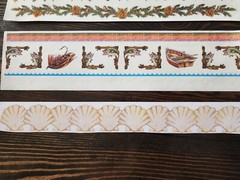 Vintage Sticker Borders LOT PARTIALS MIXED Brands Sea Shells + Scrapbooking #9