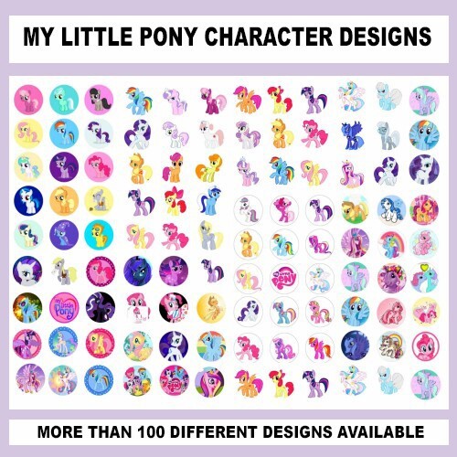 100 Precut GIRLS FAVORITE MY LITTLE PONY BOTTLE CAP CHARM TRAY IMAGES 1 inch