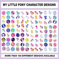 100 Precut GIRLS FAVORITE MY LITTLE PONY BOTTLE CAP CHARM TRAY IMAGES 1 inch