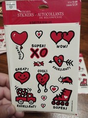 2 Vintage Hallmark Stickers 1990s Made In The USA Hearts Valentine 8 Sheets Per