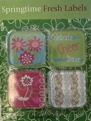 SPRINGTIME EPOXY FRESH LABEL SQUARE Stickers(4pc)Floral…Cheer…Swirl…Card Making