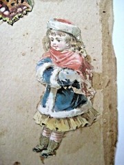 Lovely 1800-1900’s 2-Sided Die Cut Album Page w/ Butterflies, Children & Birds *
